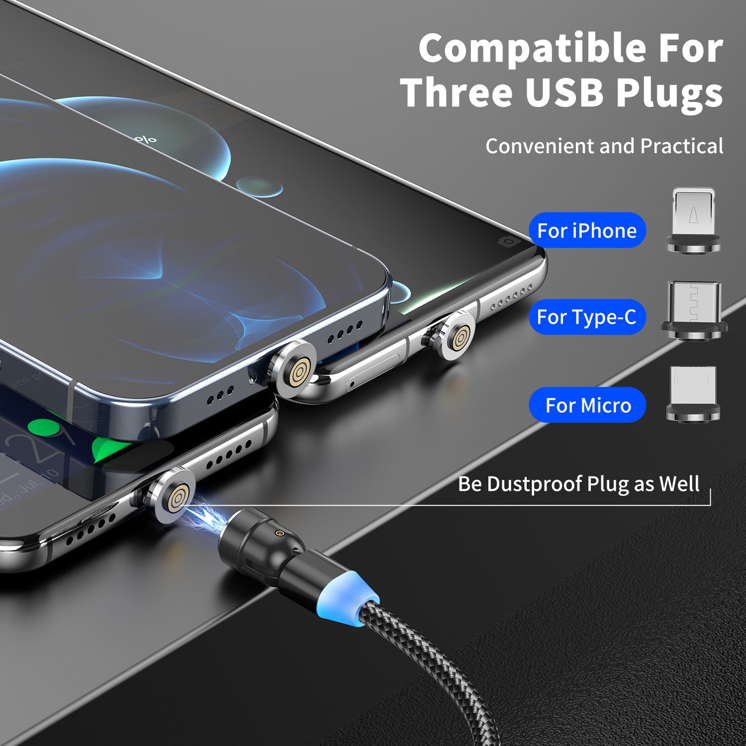 Mobile Phone Charging Three-in-one Magnetic Data Cable ARZ