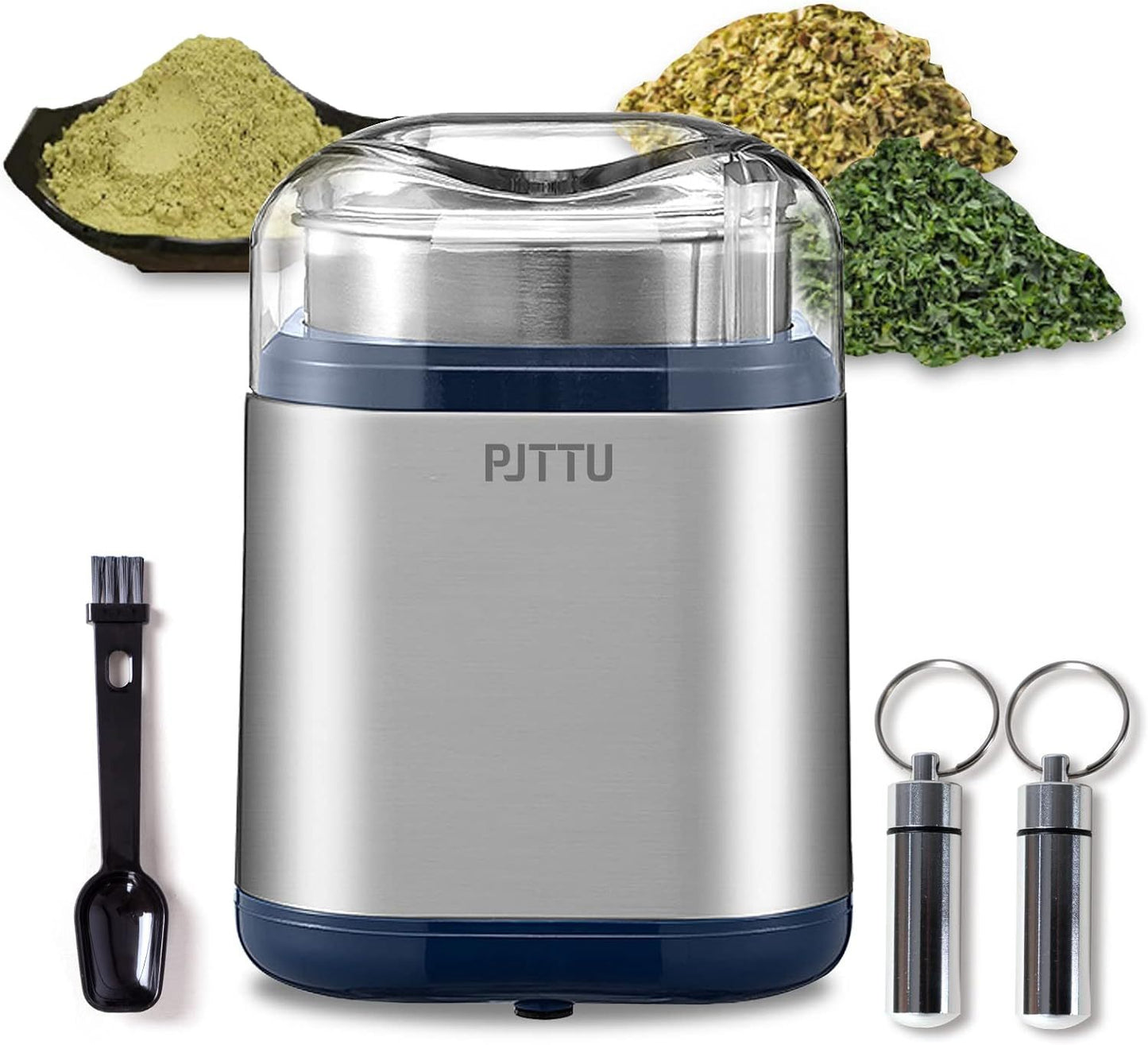 Electric Grinder For Herb,pice,Pollen And Coffee Fast Grinding For Flower Buds,Dry Spices,And Herbs Compact Size  Silver ARZ