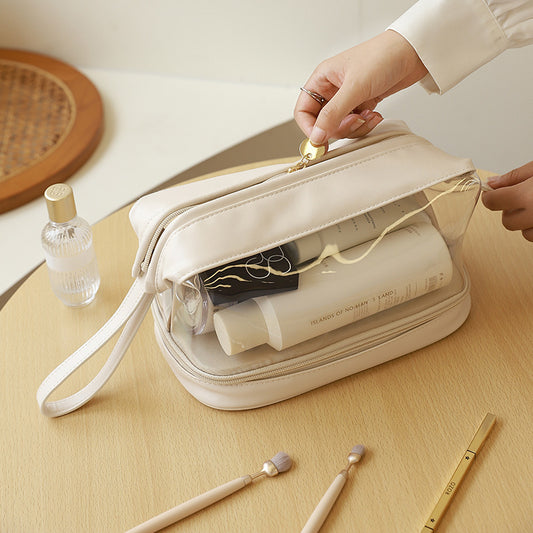 Double Layer Cloud Transparent Steel Wire Cosmetic Bag ARZ