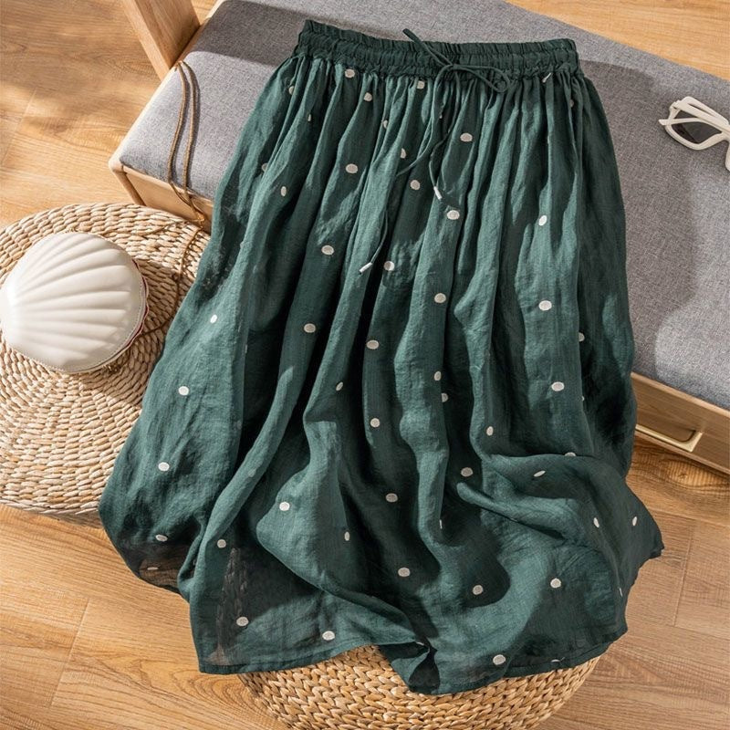 Women's Embroidered Polka Dot Double-layer Chiffon Skirt ARZ