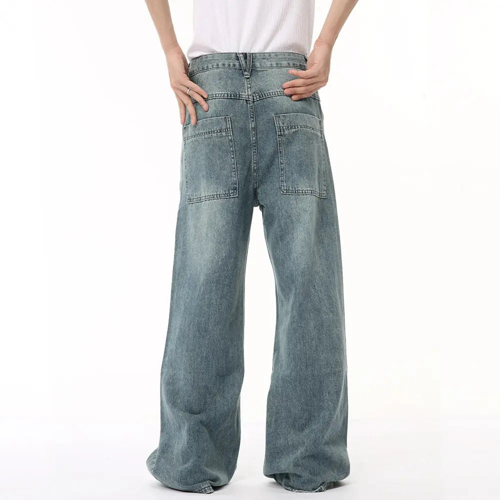 Draping Mop Wide Leg Loose Washed Jeans Tide ARZ