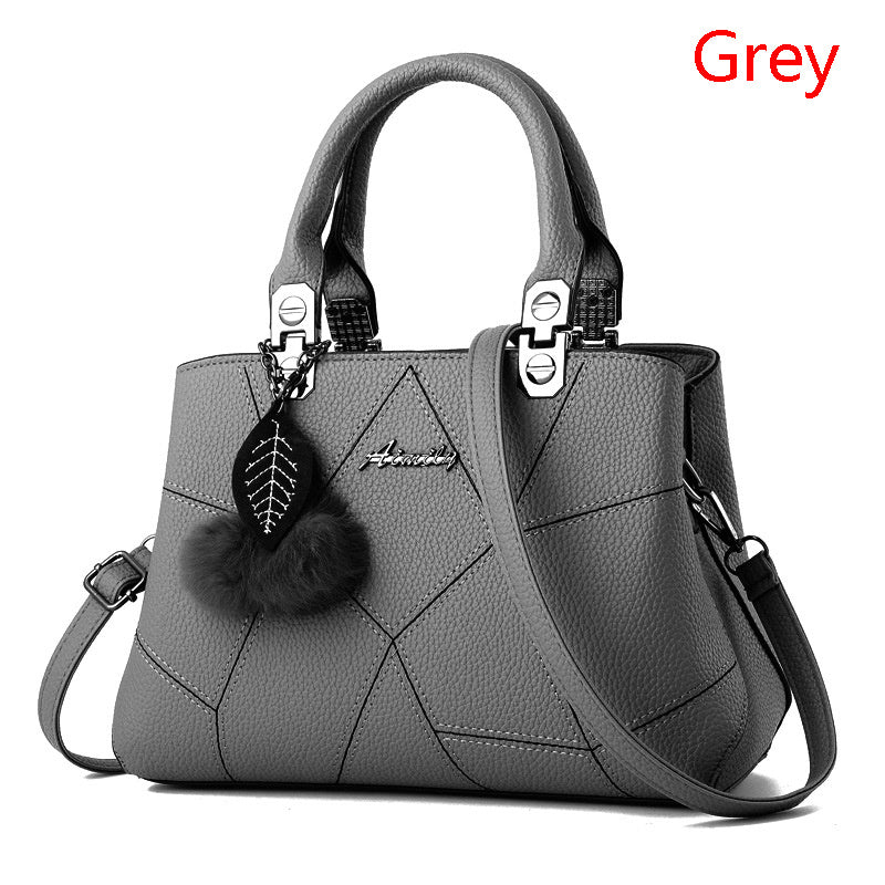 Ladies Bag Fashion Geometric Print Handbags Shoulder Messenger Bag With Ball Pendant ARZ