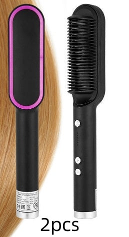 New 2 In 1 Hair Straightener Hot Comb Negative Ion Curling Tong Dual-purpose Electric Hair Brush ARZ