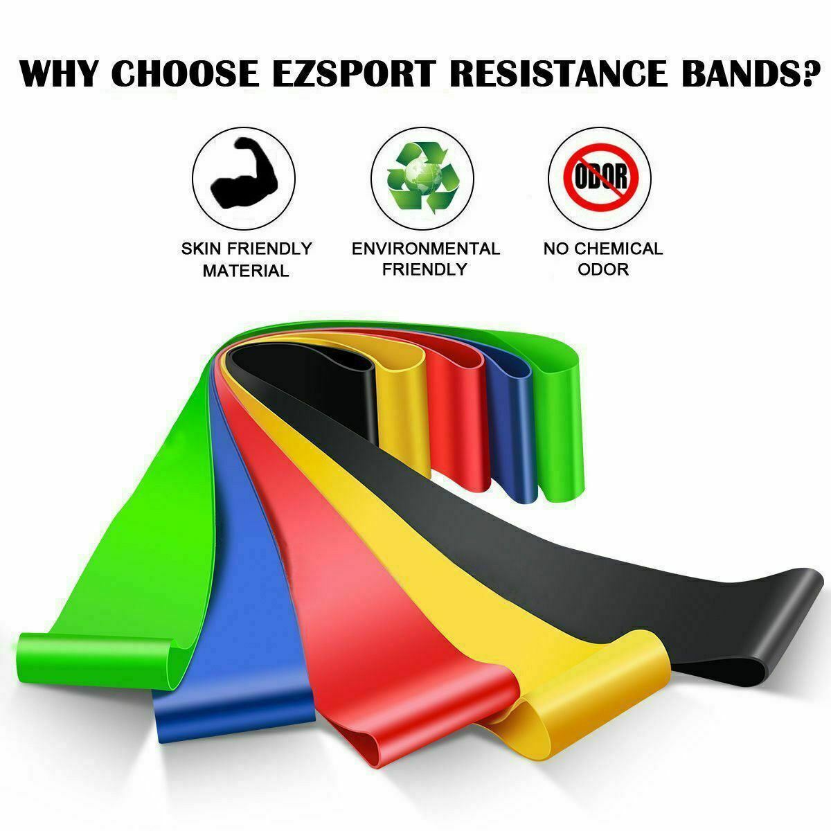 Resistance Bands Loop Set Of 5 Exercise Workout CrossFit Fitness Yoga Booty Band ARZ