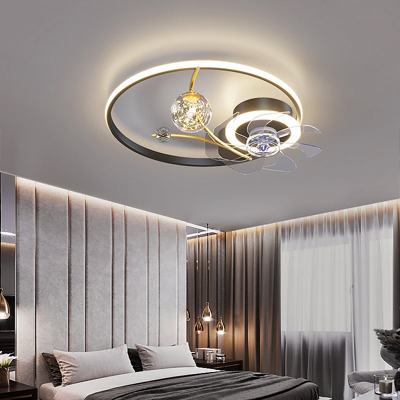 Modern Chandelier Ceiling Fan Without Blades Bedroom Lamp ARZ