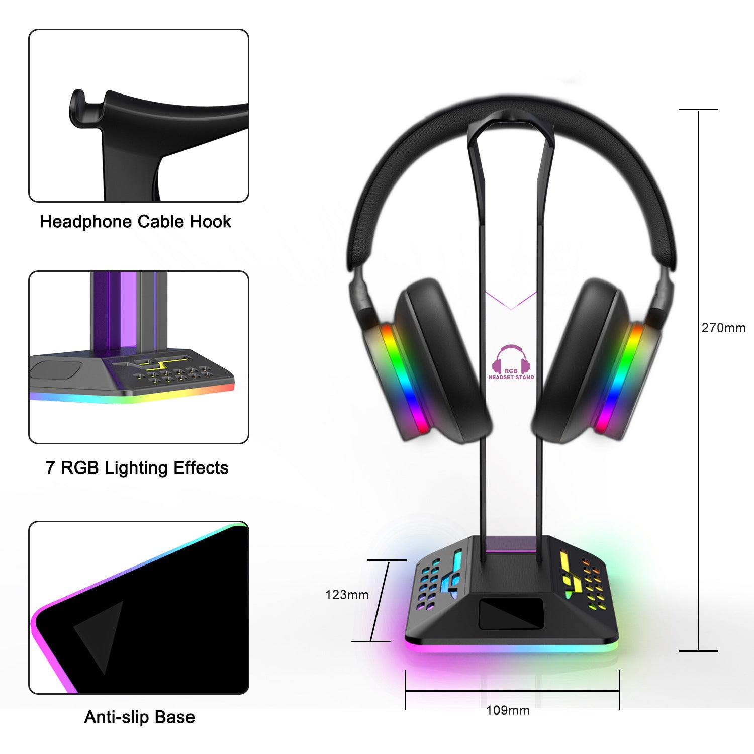 RGB Bracket Dual USBHUB Color Changing Headset Bracket Headset Display Rack ARZ