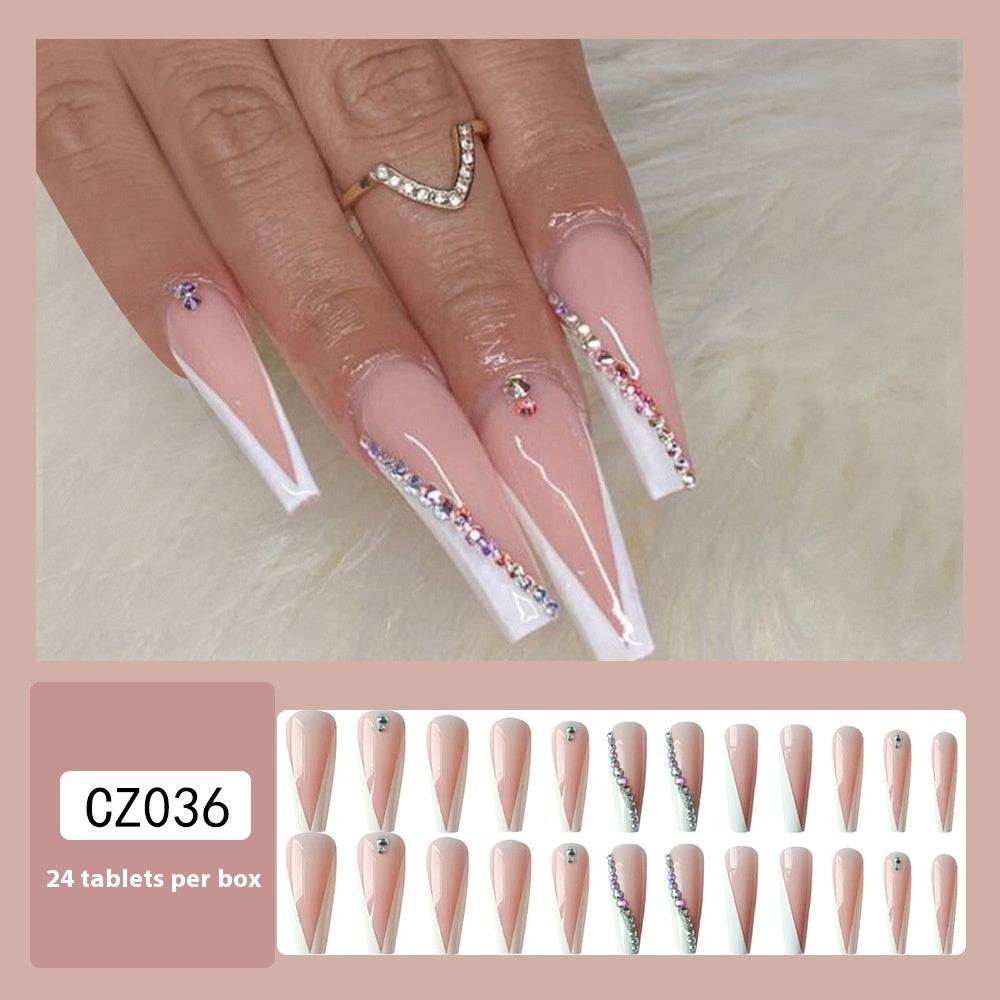 Super Long Diamond Wearing Armor European And American Foreign Trade Nail Stickers ARZ