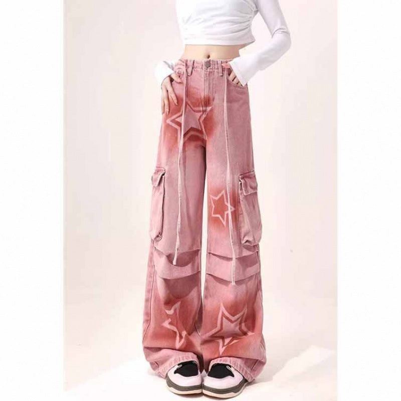 Cargo Jeans Women's Plus Size XINGX Printed Wide-leg Trousers ARZ