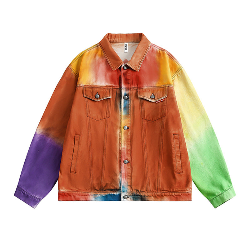 Gradient Denim Jacket For Men And Women ARZ