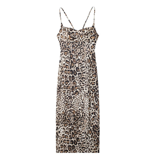 Female Animal Print Backless Dress ARZ