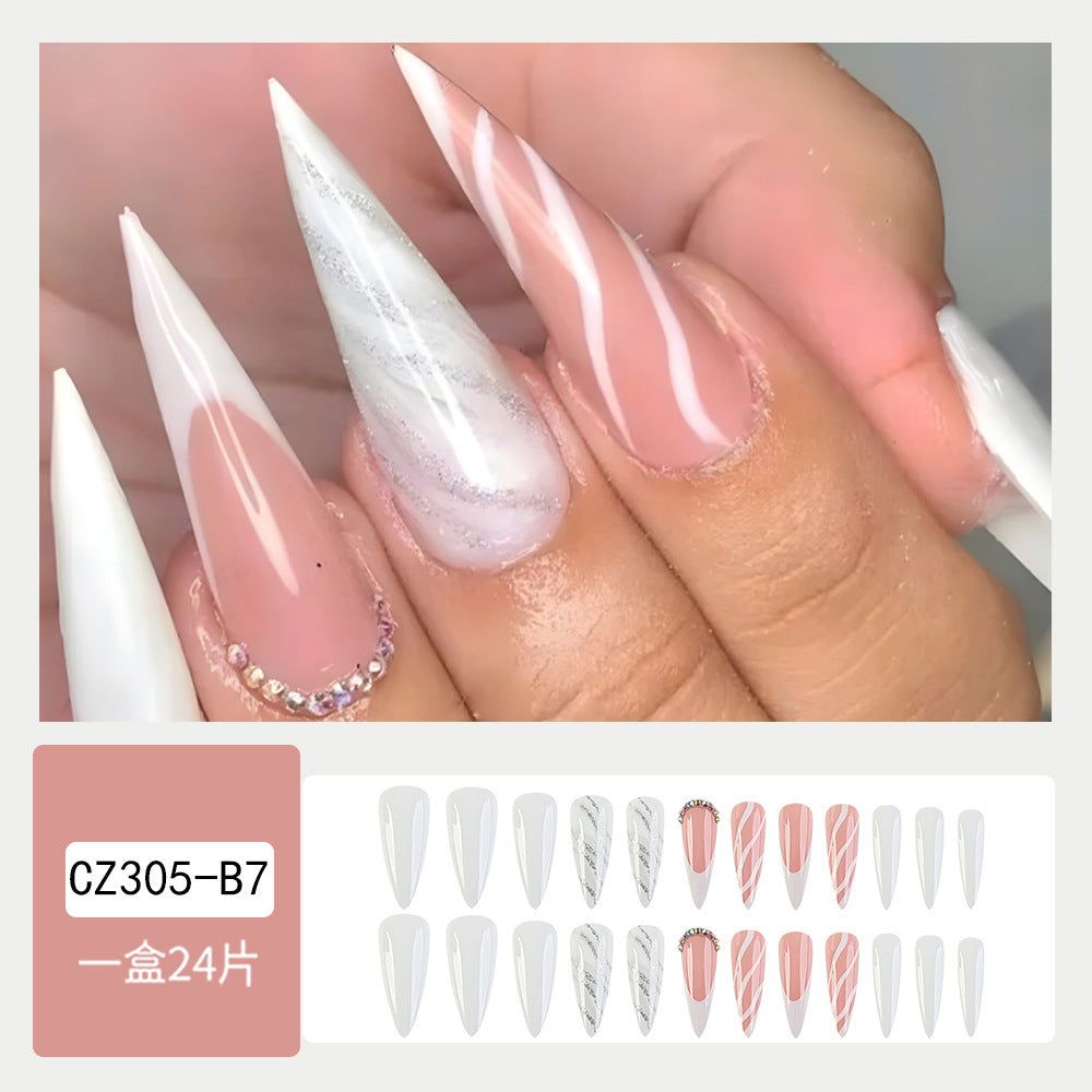 Super Long Diamond Wearing Armor European And American Foreign Trade Nail Stickers ARZ