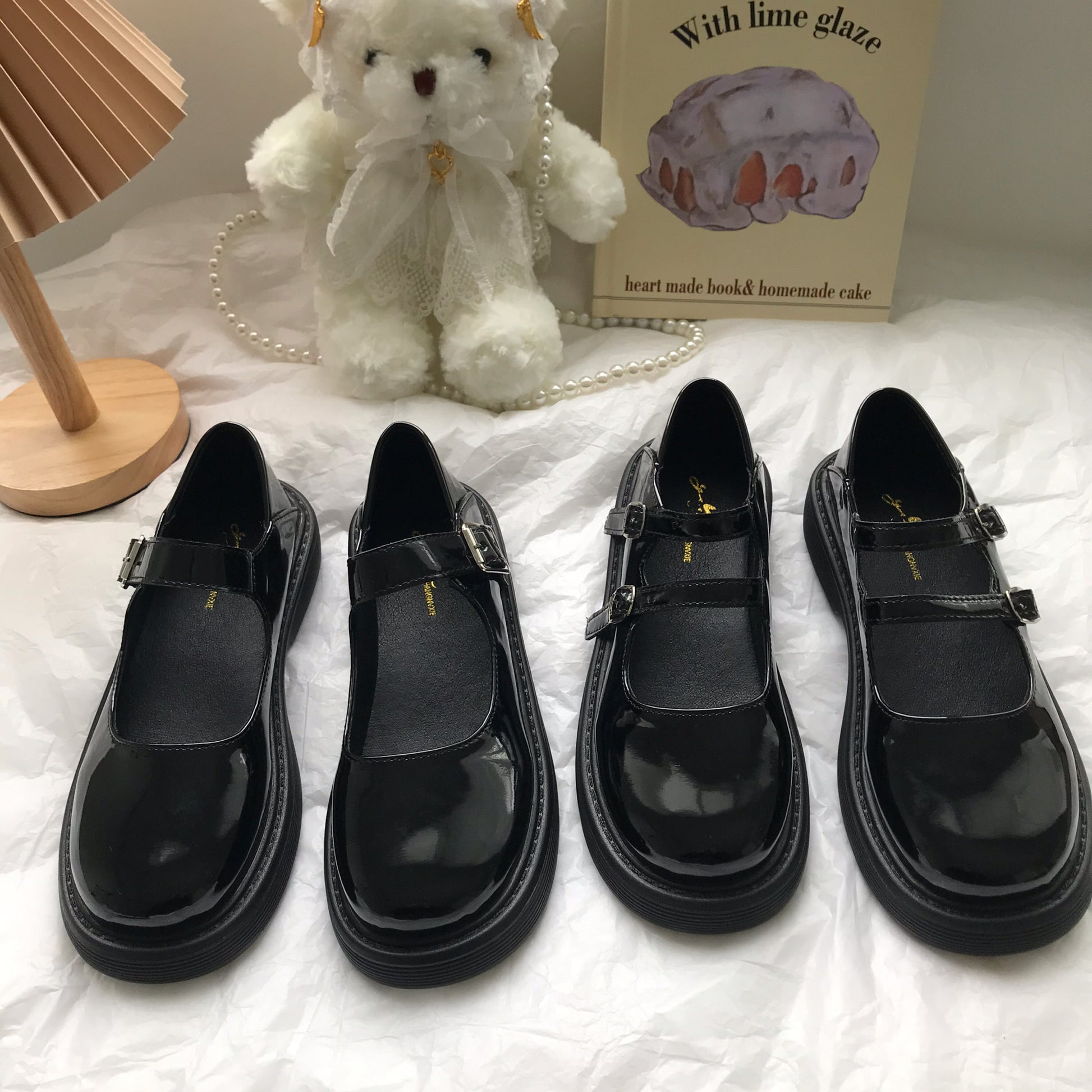 Black Retro English Style Small Leather Shoes Female Fairy Line With Mary Jane ARZ