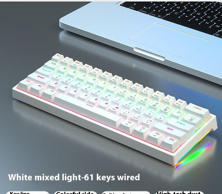 61 Key Small Bluish Black Black Tea Shaft Wired Hot Plug Computer Mechanical Keyboard ARZ