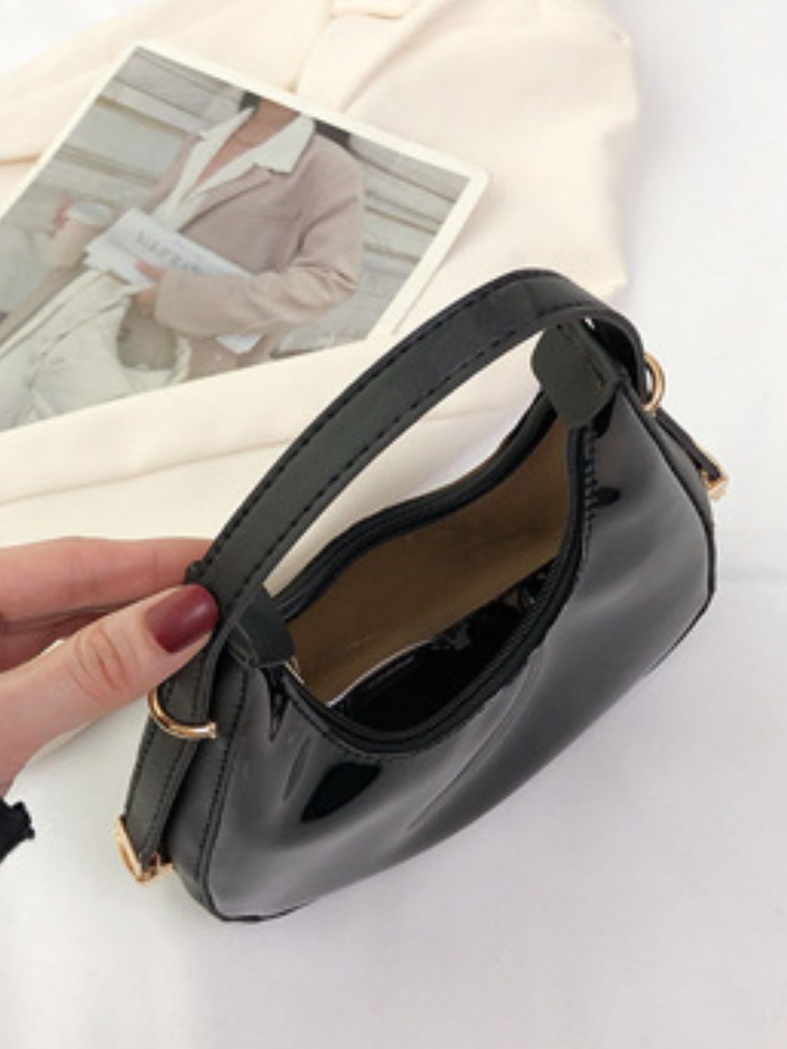 PU Leather PVC Shoulder Bag Trendsi