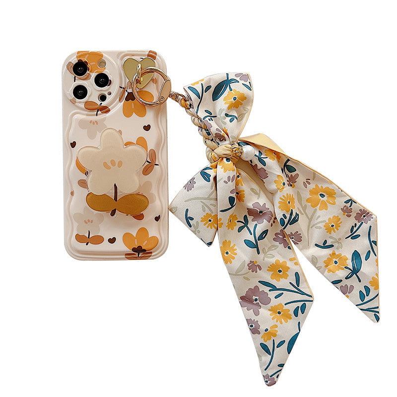 Autumn Leaves And Flowers With Bow Silk Scarf Phone Cases ARZ