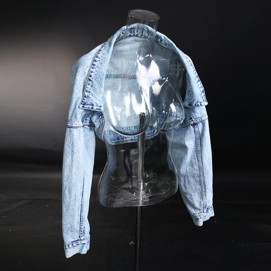 Motorcycle Jacket Short Denim Jacket Top ARZ