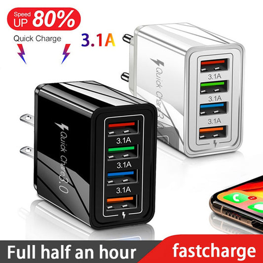 USB Charger Quick Charge 3.0 4 Phone Adapter For Tablet Portable Wall Mobile Charger Fast Charger ARZ