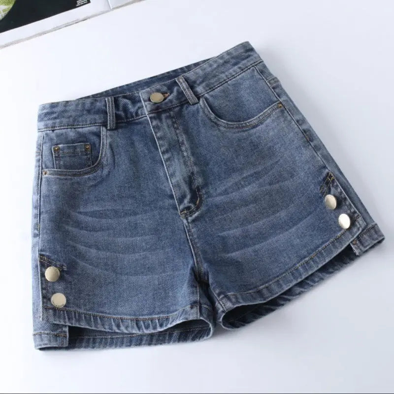 High Waist Denim Shorts Slimming Versatile Loose Word Outerwear Hot Pants Trendy ARZ