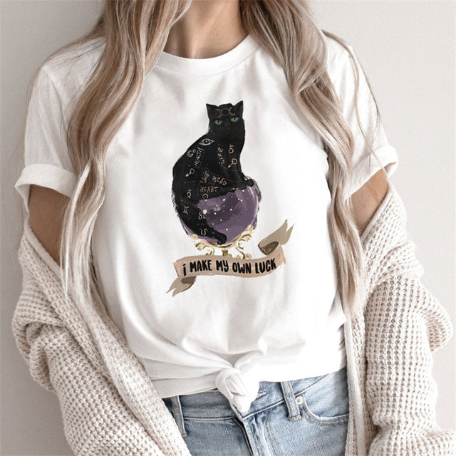 Fashion Tarot Women Print T-shirts Female Cartoon Tops ARZ