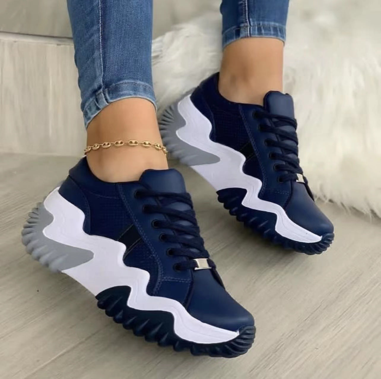 Women Shoes Lace-up Sports Sneakers ARZ