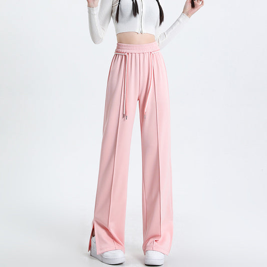 Cuprammonuium Ice Silk Straight-leg Pants Thin High Waist Casual ARZ