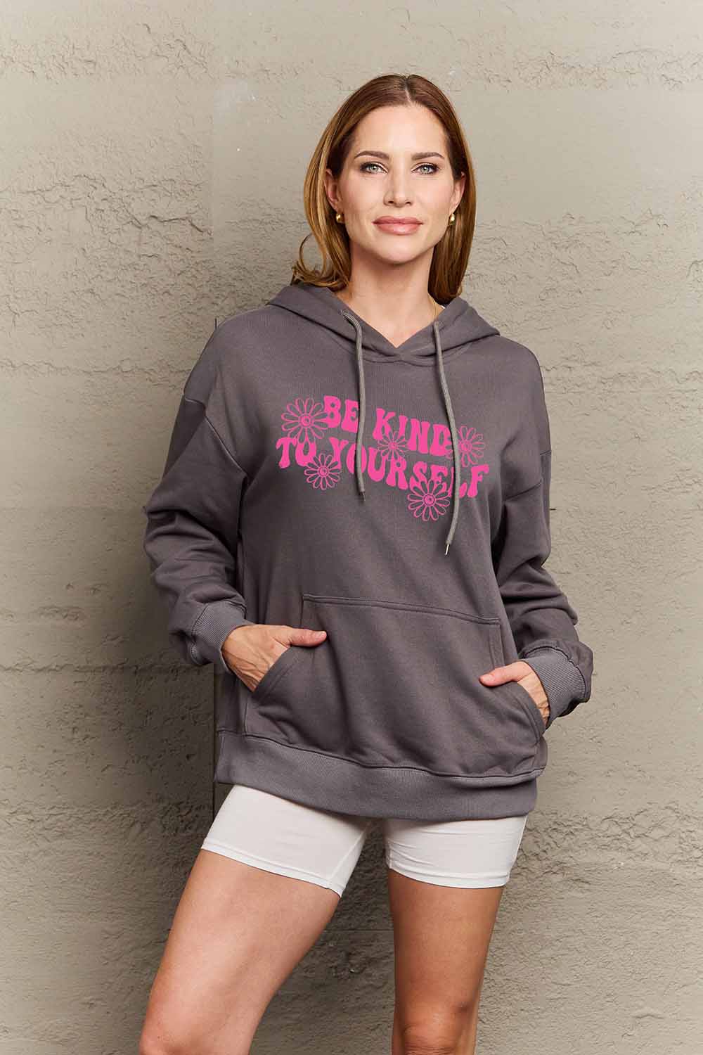 Simply Love Simply Love Full Size BE KIND TO YOURSELF Graphic Hoodie Trendsi