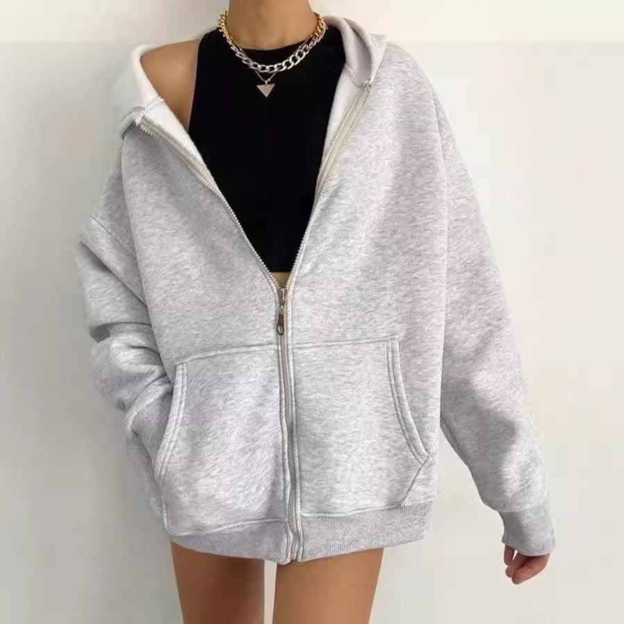 Women's Zipper Hooded Cardigan Coat ARZ