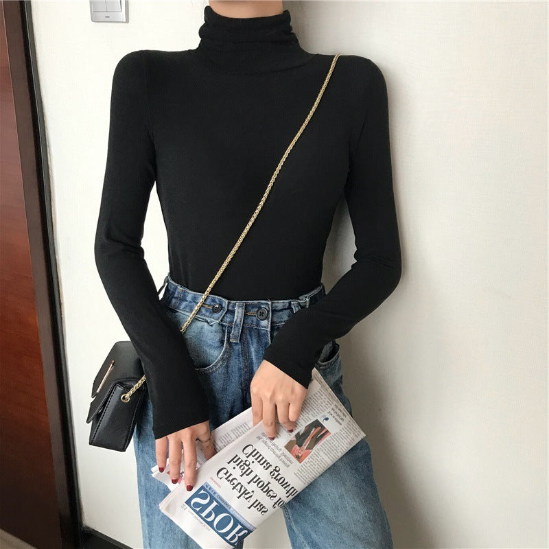 All-matching Solid Color Turtleneck Bottoming Shirt Women's Slim-fit Long Sleeve ARZ