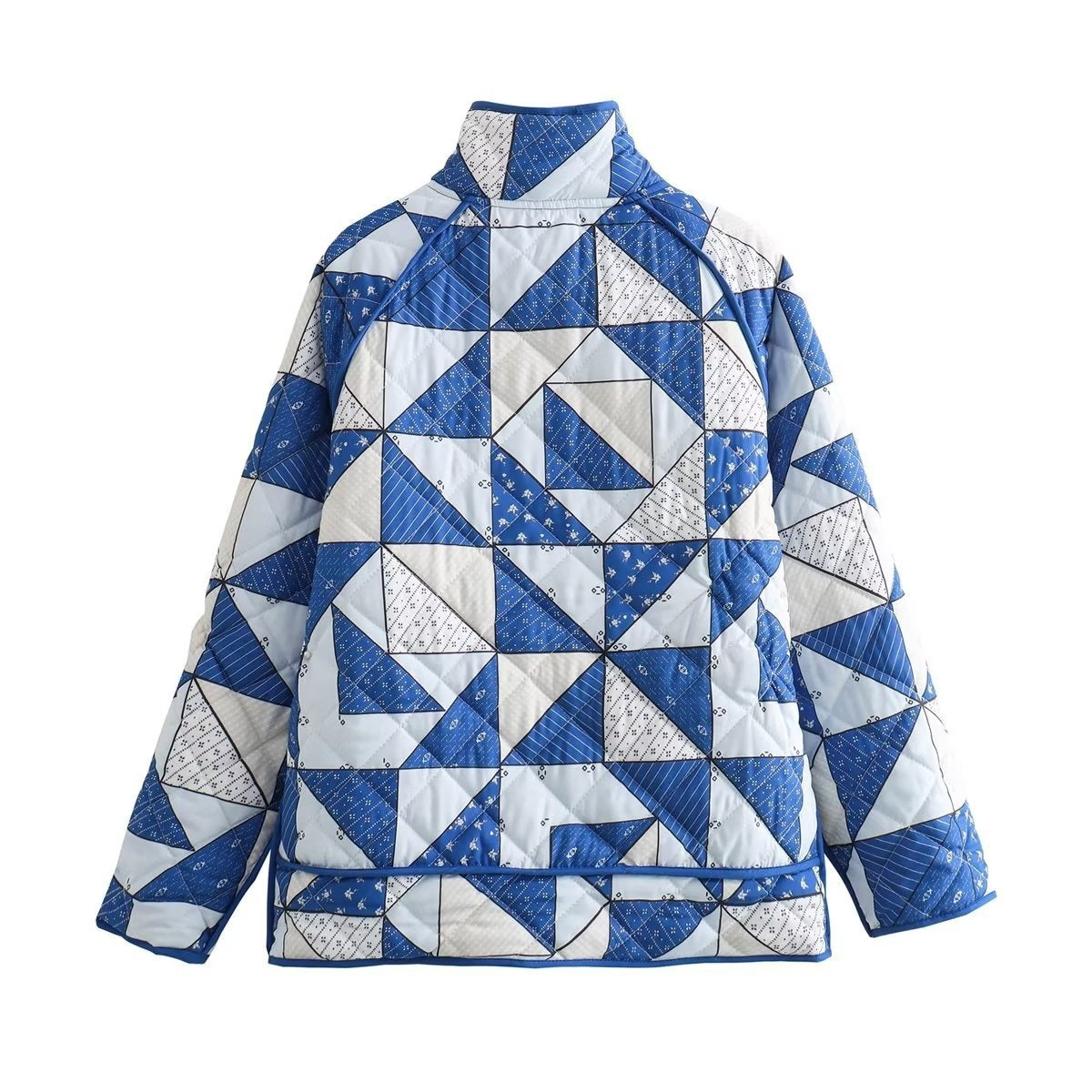 Loose Diamond Print Cotton Jacket ARZ