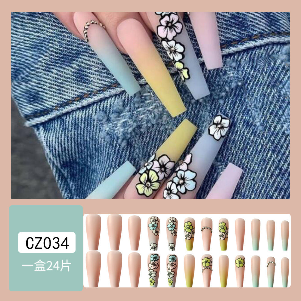 Super Long Diamond Wearing Armor European And American Foreign Trade Nail Stickers ARZ