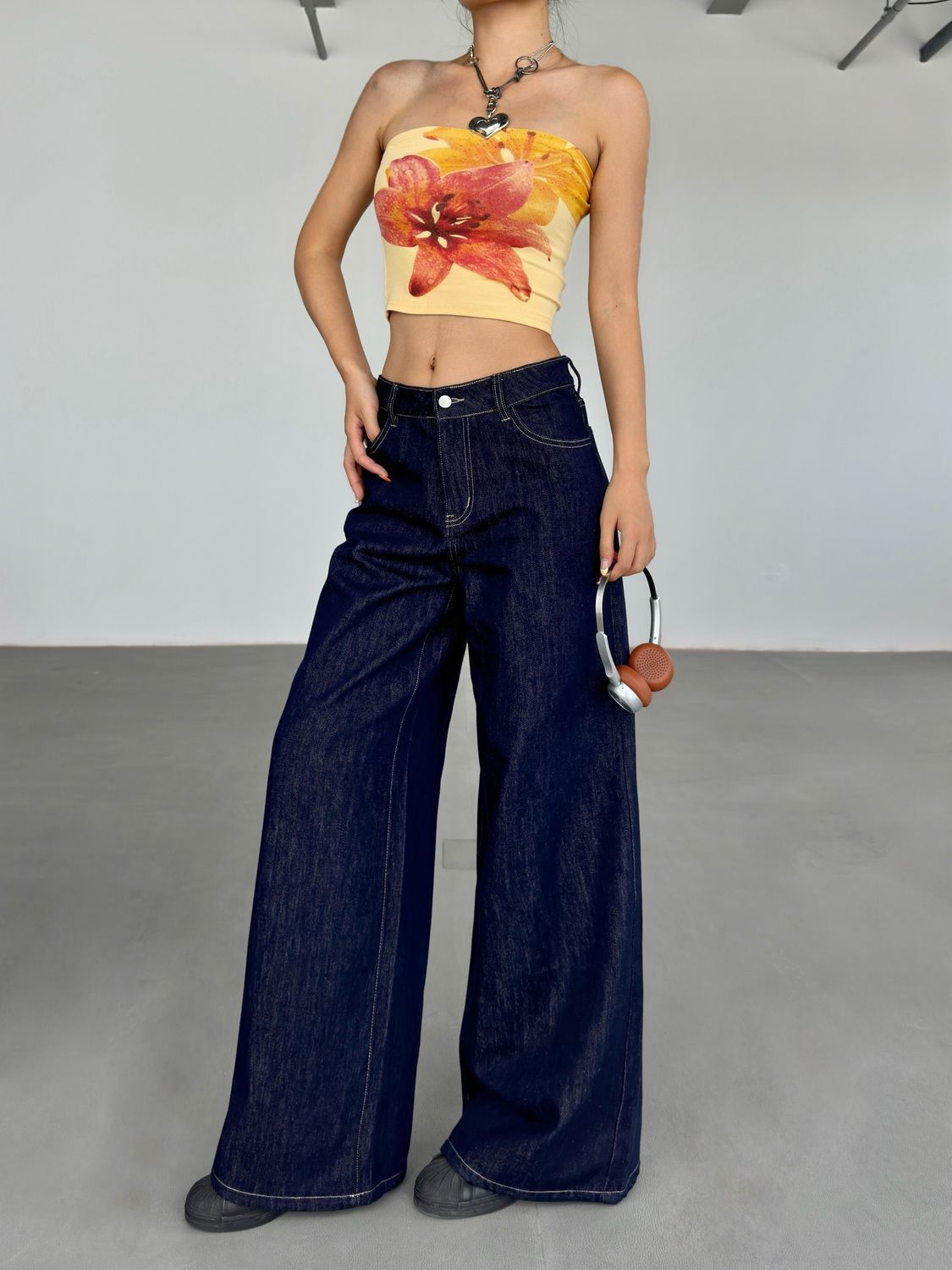 Fashion American Retro Wide Leg Jeans For Women ARZ