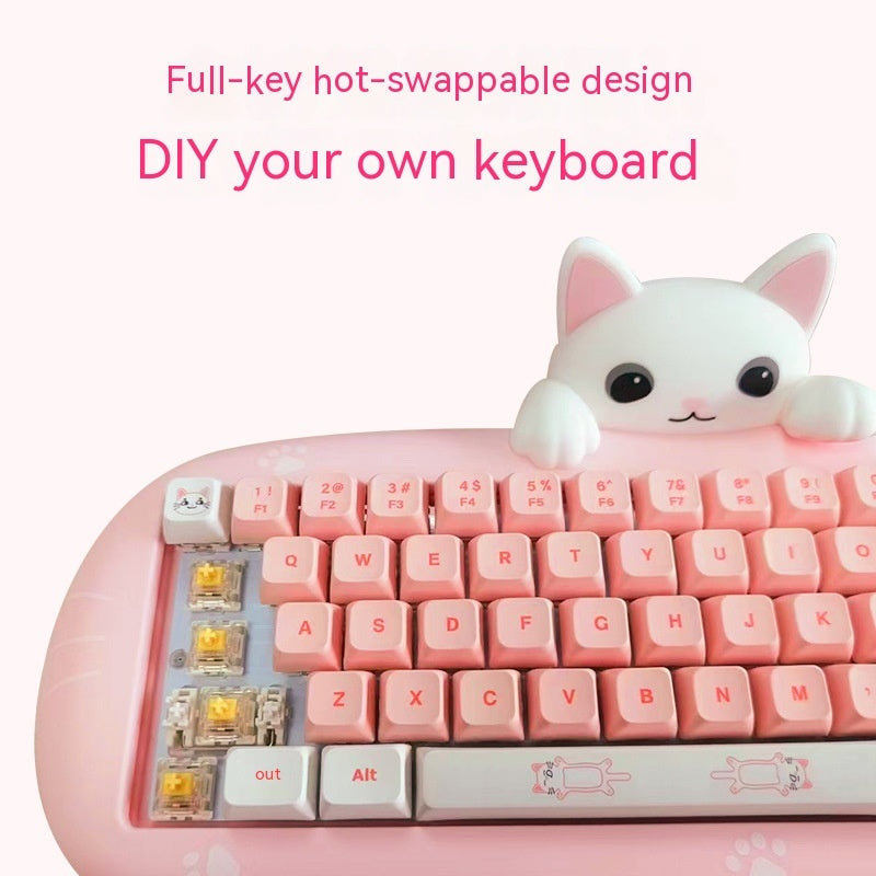 Wireless Bluetooth E-sports Games Cute Mini Office Mechanical Keyboard ARZ