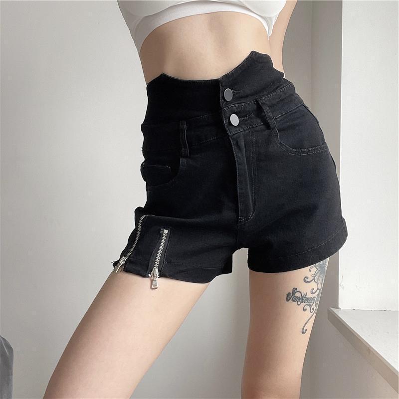 Women's Style Black Design Denim Shorts ARZ